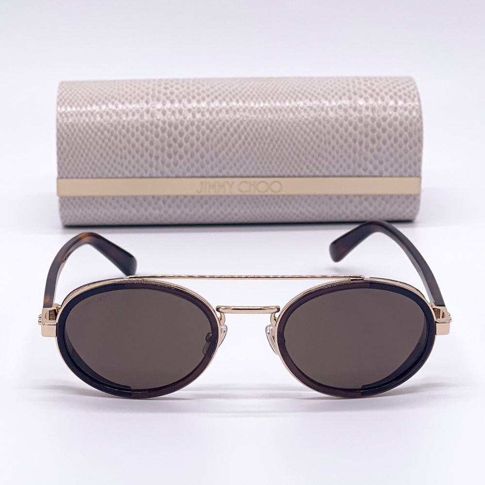 NEW JIMMY CHOO TONIE/S FG4 BROWN GOLD SUNGLASSES JIMMY CHOO - Picture 2 of 13